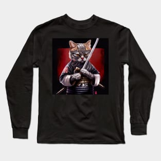 Samurai Cat. “Cat art” Long Sleeve T-Shirt